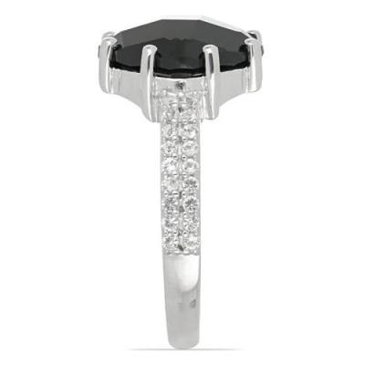 BUY GENUINE BLACK ONYX GEMSTONE BIG STONE RING IN 925 SILVER